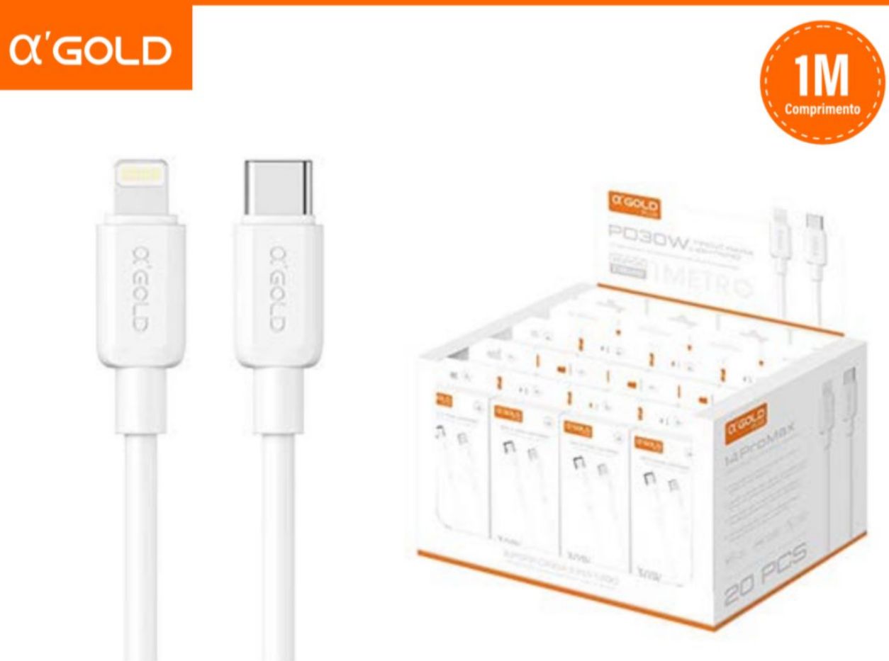 CABO TURBO TIPO-C / IOS  1M CB 142 30W GOLD