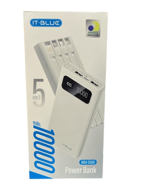 POWER BANK 5 EM 1 10000MAH MAX 0560 PT IT.BLUE BRANCO