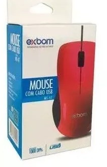 MOUSE COM CABO USB PRETO  EXBOM