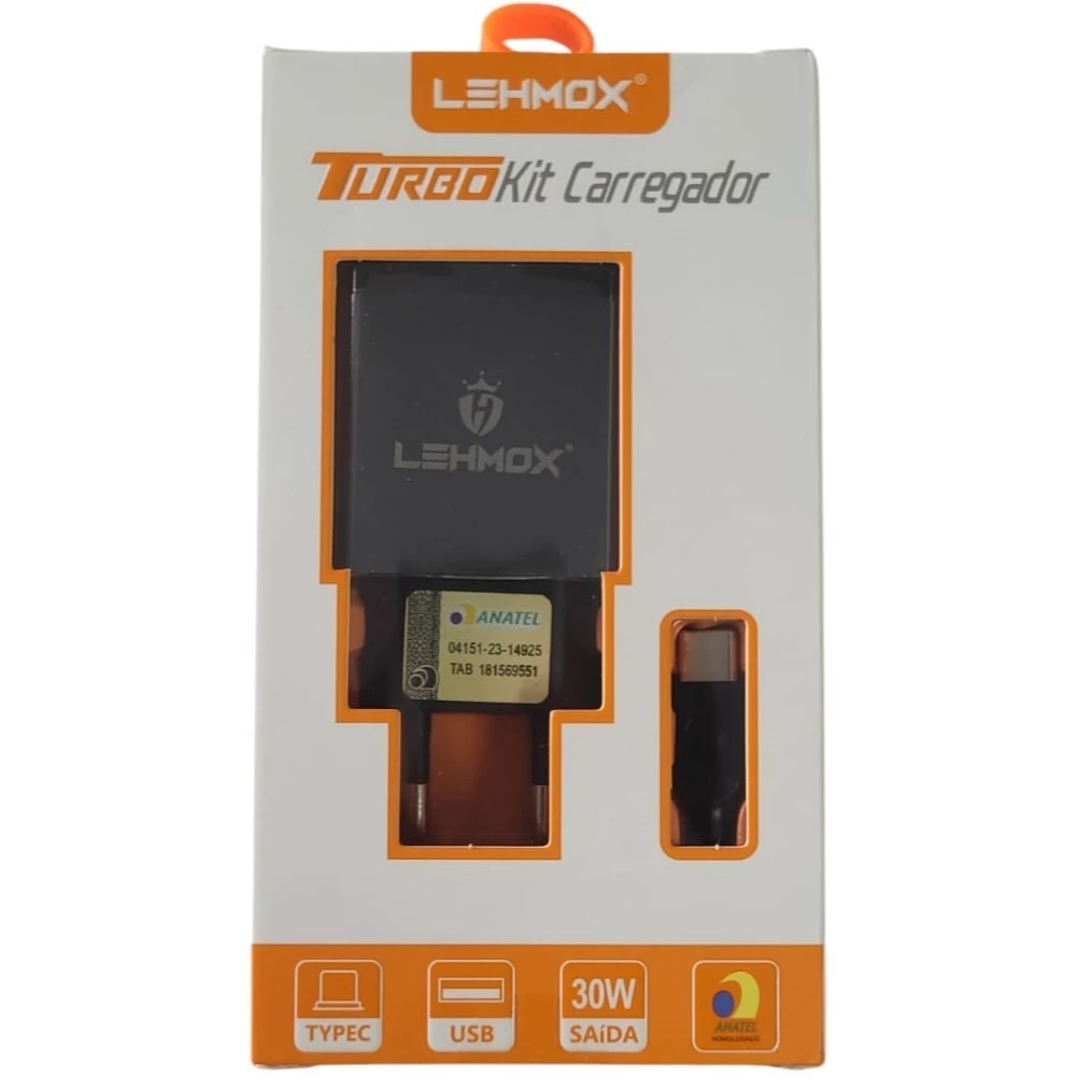 kit Carregador Turbo USB TIPO-C 30W LEHMOX LE-1