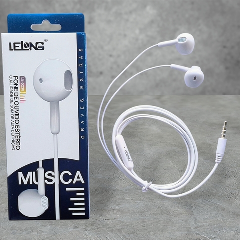 FONE DE OUVIDO ESTEREO LELONG LE- 0238 PRETO --- BRANCO