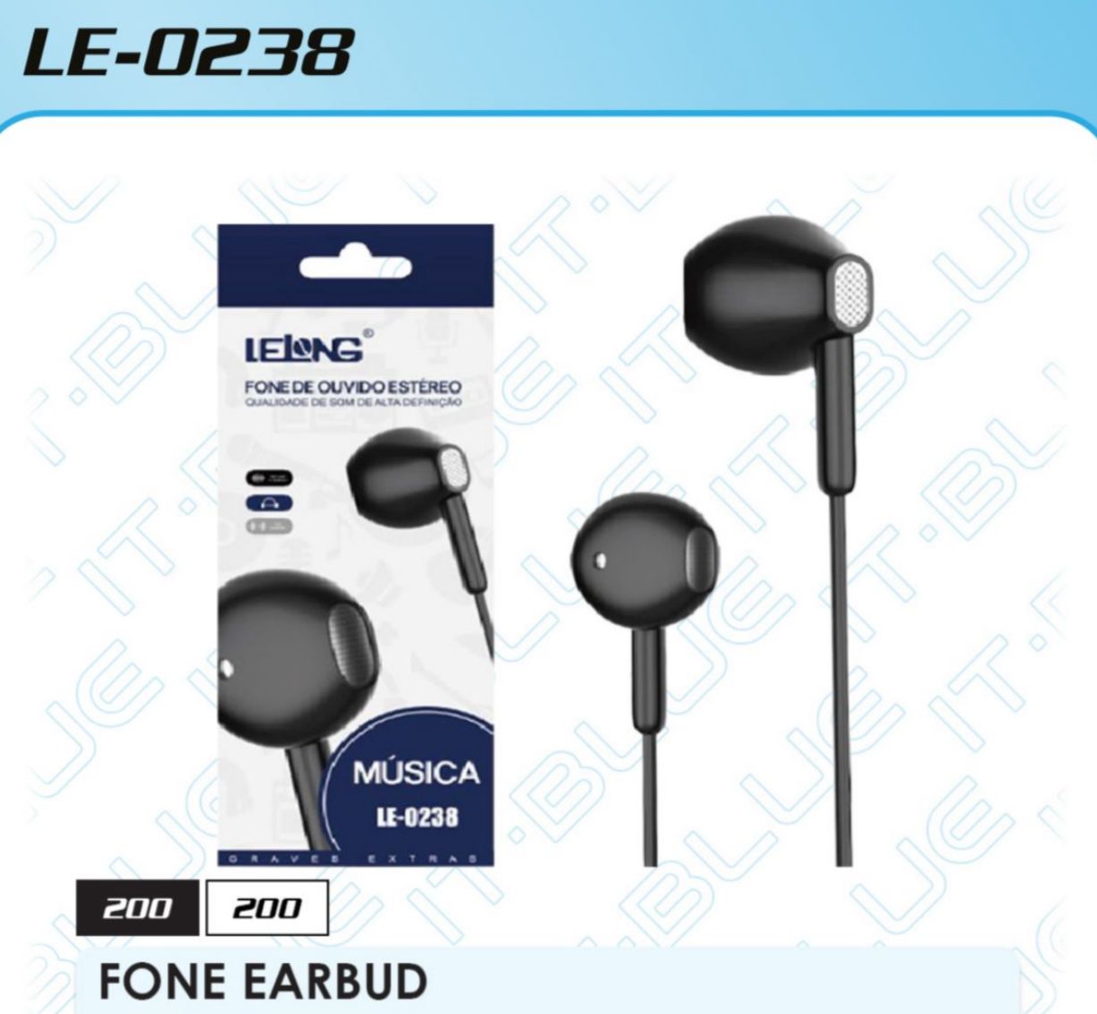 FONE DE OUVIDO ESTEREO LELONG LE- 0238 PRETO