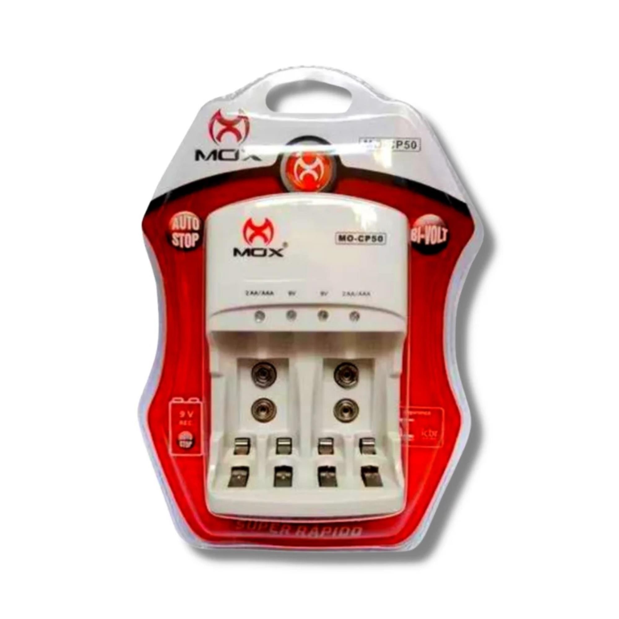 CARREGADOR SUPER RAPIDO PARA PILHA MOX MO-CP50