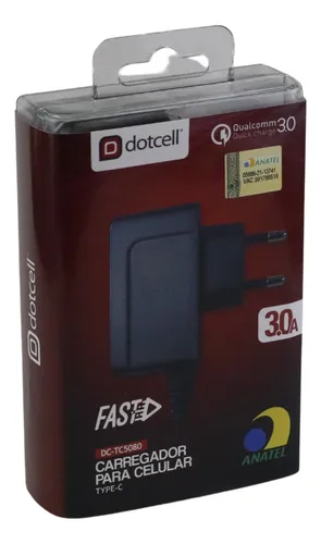 Carregador P/viagem Tipo C Dotcell Dc-tc5080 C/fio C/plug