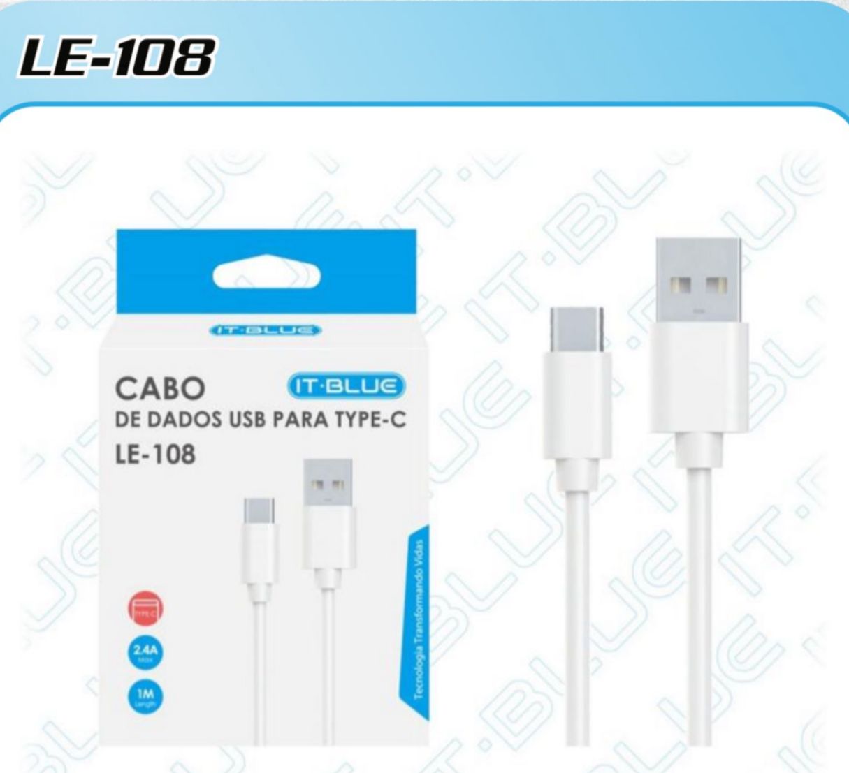 CABO USB/TIPO C LE-108 IT.BLUE BRANCO 1M