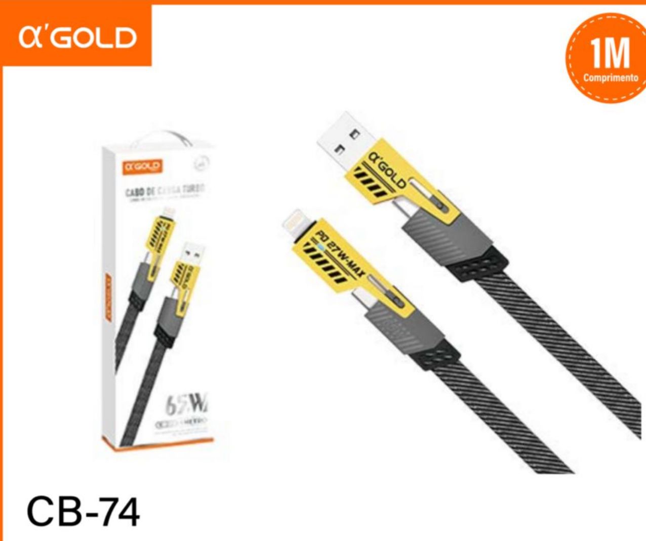 CABO USB IOS/ TIPO C  4 EM 1 65W CB-74 1METRO